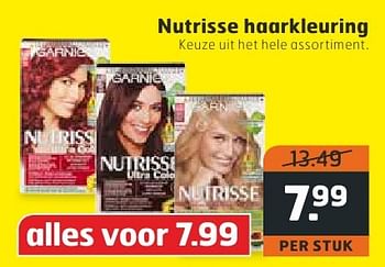 Aanbiedingen Nutrisse haarkleuring - Garnier - Geldig van 18/10/2016 tot 30/10/2016 bij Trekpleister