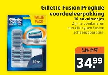 Aanbiedingen Gillette fusion proglide voordeelverpakking - Gillette - Geldig van 18/10/2016 tot 30/10/2016 bij Trekpleister
