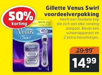 Aanbiedingen Gillette venus swirl voordeelverpakking - Gillette - Geldig van 18/10/2016 tot 30/10/2016 bij Trekpleister