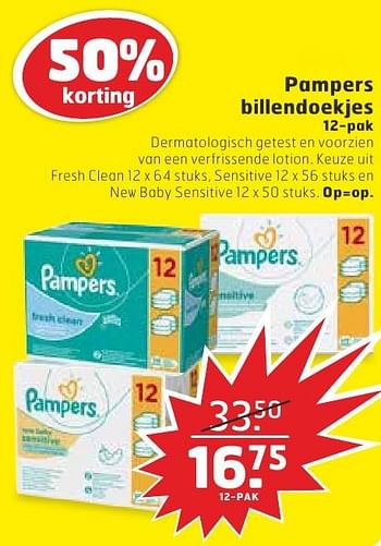 Aanbiedingen Pampers billendoekjes - Pampers - Geldig van 18/10/2016 tot 30/10/2016 bij Trekpleister