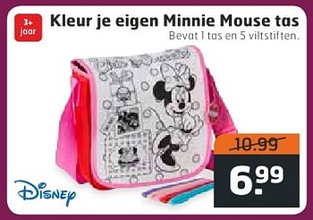 Aanbiedingen Kleur je eigen minnie mouse tas - Disney - Geldig van 18/10/2016 tot 30/10/2016 bij Trekpleister