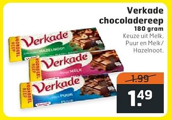 Aanbiedingen Verkade chocoladereep - Verkade - Geldig van 18/10/2016 tot 30/10/2016 bij Trekpleister