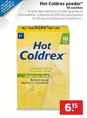 Aanbiedingen Hot coldrex poeder - Hot Coldrex - Geldig van 18/10/2016 tot 30/10/2016 bij Trekpleister