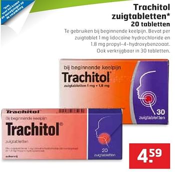 Aanbiedingen Trachitol zuigtabletten - Trachitol - Geldig van 18/10/2016 tot 30/10/2016 bij Trekpleister