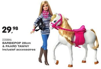 Aanbiedingen Barbiepop + paard tawny - Mattel - Geldig van 25/10/2016 tot 06/12/2016 bij Supra Bazar
