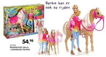Aanbiedingen Barbiepop + dansend paard - Mattel - Geldig van 25/10/2016 tot 06/12/2016 bij Supra Bazar