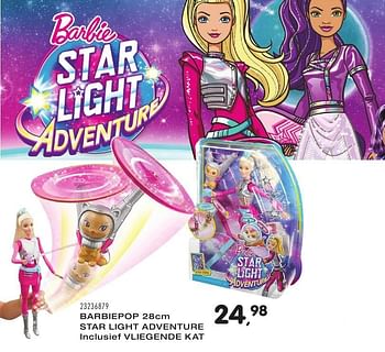 Aanbiedingen Barbiepop star light adventure inclusief vliegende kat - Mattel - Geldig van 25/10/2016 tot 06/12/2016 bij Supra Bazar