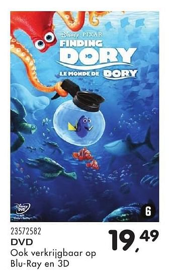 Aanbiedingen Dvd finding dory - Disney - Geldig van 25/10/2016 tot 06/12/2016 bij Supra Bazar