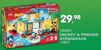 Aanbiedingen Mickey + friends strandhuis - Lego - Geldig van 25/10/2016 tot 06/12/2016 bij Supra Bazar