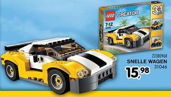 Aanbiedingen Snelle wagen - Lego - Geldig van 25/10/2016 tot 06/12/2016 bij Supra Bazar