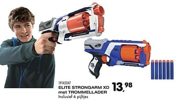 Aanbiedingen Elite strongarm xd met trommellader - Nerf - Geldig van 25/10/2016 tot 06/12/2016 bij Supra Bazar