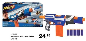 Aanbiedingen Elite alfa trooper cs-12 - Nerf - Geldig van 25/10/2016 tot 06/12/2016 bij Supra Bazar