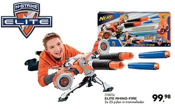 Aanbiedingen Elite rhino-fire - Nerf - Geldig van 25/10/2016 tot 06/12/2016 bij Supra Bazar