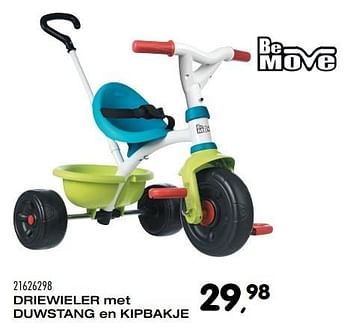 Aanbiedingen Driewieler met duwstang en kipbakje - Be Move - Geldig van 25/10/2016 tot 06/12/2016 bij Supra Bazar