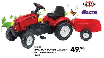 Aanbiedingen Tractor loper lander met aanhanger - Falk - Geldig van 25/10/2016 tot 06/12/2016 bij Supra Bazar