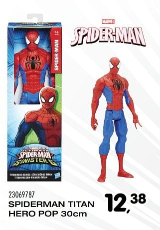 Aanbiedingen Spiderman titan hero pop - Marvel - Geldig van 25/10/2016 tot 06/12/2016 bij Supra Bazar