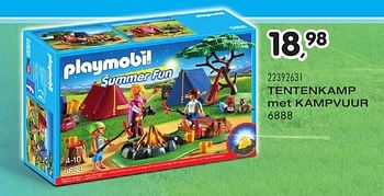 Aanbiedingen Tentenkamp met kampvuur - Playmobil - Geldig van 25/10/2016 tot 06/12/2016 bij Supra Bazar