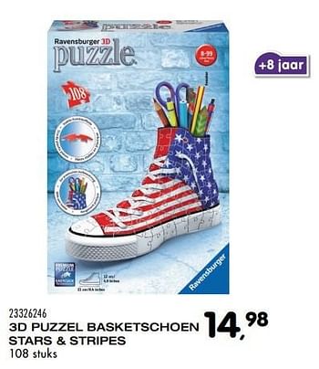Aanbiedingen 3d puzzel basketschoen stars + stripes - Ravensburger - Geldig van 25/10/2016 tot 06/12/2016 bij Supra Bazar