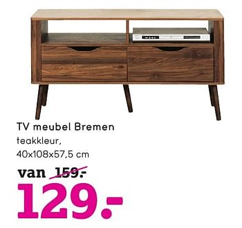Aanbiedingen Tv meubel bremen - Huismerk - Leen Bakker - Geldig van 17/10/2016 tot 30/10/2016 bij Leen Bakker