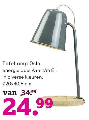Aanbiedingen Tafellamp oslo - Huismerk - Leen Bakker - Geldig van 17/10/2016 tot 30/10/2016 bij Leen Bakker