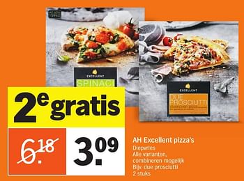 Aanbiedingen Ah excellent pizza`s due prosciutti - Huismerk - Albert Heijn - Geldig van 24/10/2016 tot 30/10/2016 bij Albert Heijn