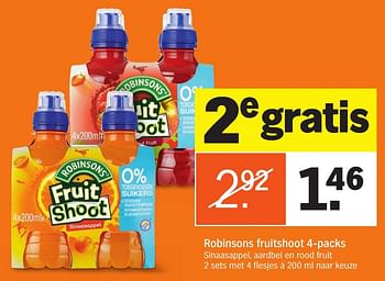 Aanbiedingen Robinsons fruitshoot - Robinsons - Geldig van 24/10/2016 tot 30/10/2016 bij Albert Heijn