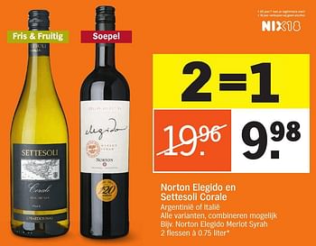 Aanbiedingen Norton elegido merlot syrah - Rode wijnen - Geldig van 24/10/2016 tot 30/10/2016 bij Albert Heijn