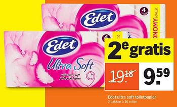 Aanbiedingen Edet ultra soft toiletpapier - Edet - Geldig van 24/10/2016 tot 30/10/2016 bij Albert Heijn