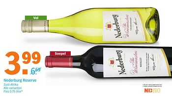 Aanbiedingen Nederburg reserve - Witte wijnen - Geldig van 24/10/2016 tot 30/10/2016 bij Albert Heijn