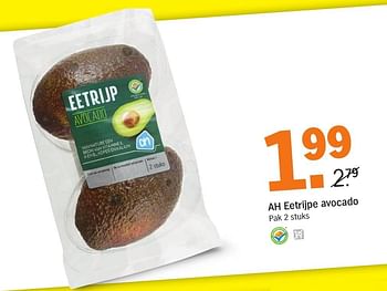 Aanbiedingen Ah eetrijpe avocado - Huismerk - Albert Heijn - Geldig van 24/10/2016 tot 30/10/2016 bij Albert Heijn