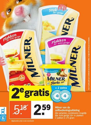 Aanbiedingen Milner van de zelfbedieningsafdeling - Milner - Geldig van 24/10/2016 tot 30/10/2016 bij Albert Heijn