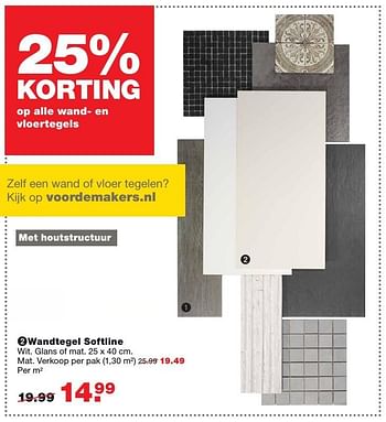 Aanbiedingen Wandtegel softline - Huismerk - Praxis - Geldig van 24/10/2016 tot 30/10/2016 bij Praxis