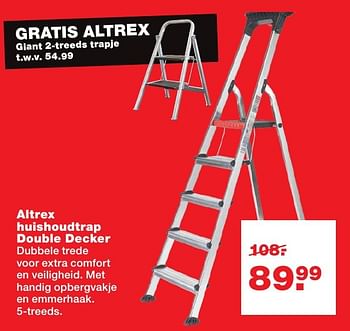 Aanbiedingen Altrex huishoudtrap double decker - Altrex - Geldig van 24/10/2016 tot 30/10/2016 bij Praxis