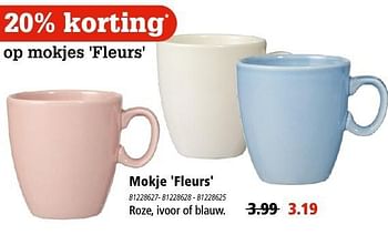 Aanbiedingen Mokje fleurs - Royal boch - Geldig van 21/10/2016 tot 02/11/2016 bij Marskramer