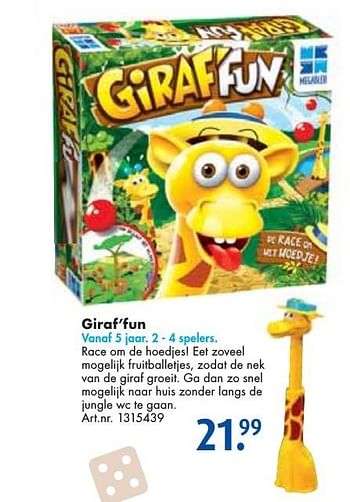 Aanbiedingen Giraf`fun - Megableu - Geldig van 24/09/2016 tot 07/12/2016 bij Bart Smit