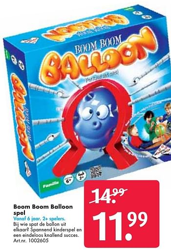 Aanbiedingen Boom boom balloon spel - Identity Games - Geldig van 24/09/2016 tot 07/12/2016 bij Bart Smit