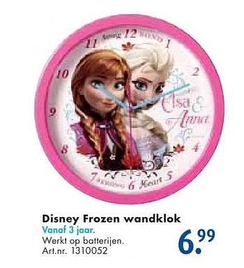 Aanbiedingen Disney frozen wandklok - Disney  Frozen - Geldig van 24/09/2016 tot 07/12/2016 bij Bart Smit