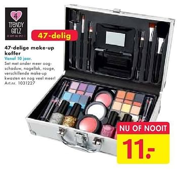 Aanbiedingen 47-delige make-up koffer - 4 Trendy Girlz - Geldig van 24/09/2016 tot 07/12/2016 bij Bart Smit