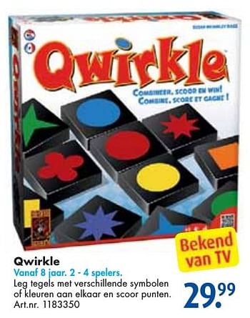 Aanbiedingen Qwirkle - 999games - Geldig van 24/09/2016 tot 07/12/2016 bij Bart Smit