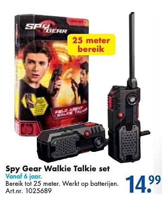 Aanbiedingen Spy gear walkie talkie set - Spy gear - Geldig van 24/09/2016 tot 07/12/2016 bij Bart Smit