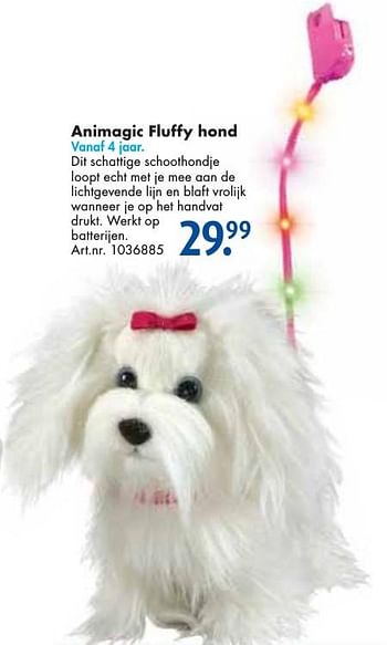 Aanbiedingen Animagic fluffy hond - AniMagic - Geldig van 24/09/2016 tot 07/12/2016 bij Bart Smit