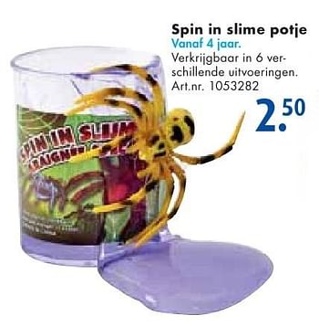 Aanbiedingen Spin in slime potje - Huismerk - Bart Smit - Geldig van 24/09/2016 tot 07/12/2016 bij Bart Smit