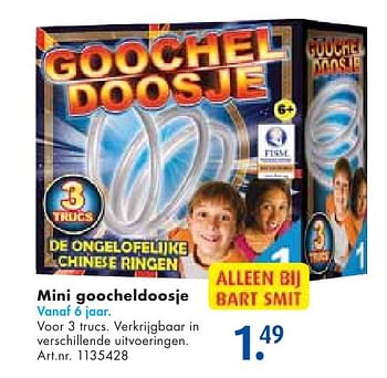 Aanbiedingen Mini goocheldoosje - Huismerk - Bart Smit - Geldig van 24/09/2016 tot 07/12/2016 bij Bart Smit