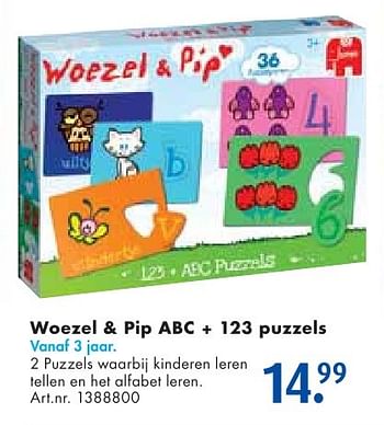 Aanbiedingen Woezel + pip abc + 123 puzzels - Jumbo - Geldig van 24/09/2016 tot 07/12/2016 bij Bart Smit