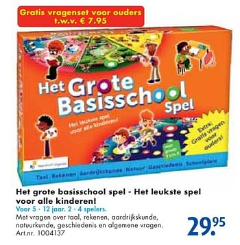 Aanbiedingen Het grote basisschool spel - het leukste spel voor alle kinderen! - Zwijsen - Geldig van 24/09/2016 tot 07/12/2016 bij Bart Smit