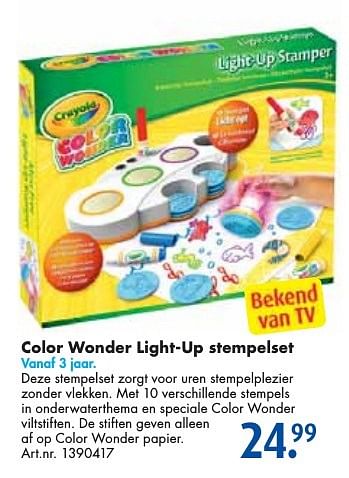 Aanbiedingen Color wonder light-up stempelset - Crayola - Geldig van 24/09/2016 tot 07/12/2016 bij Bart Smit