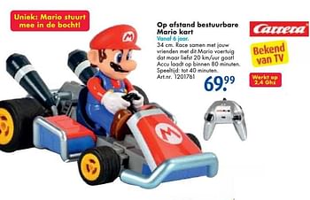 Aanbiedingen Op afstand bestuurbare mario kart - Carrera - Geldig van 24/09/2016 tot 07/12/2016 bij Bart Smit