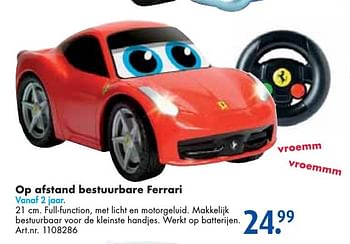 Aanbiedingen Op afstand bestuurbare ferrari - Carrera - Geldig van 24/09/2016 tot 07/12/2016 bij Bart Smit