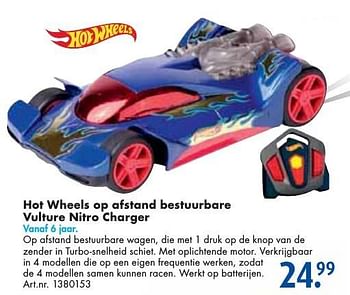 Aanbiedingen Hot wheels op afstand bestuurbare vulture nitro charger - Hot Wheels - Geldig van 24/09/2016 tot 07/12/2016 bij Bart Smit