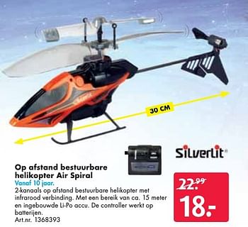 Aanbiedingen Op afstand bestuurbare helikopter air spiral - Silverlit - Geldig van 24/09/2016 tot 07/12/2016 bij Bart Smit